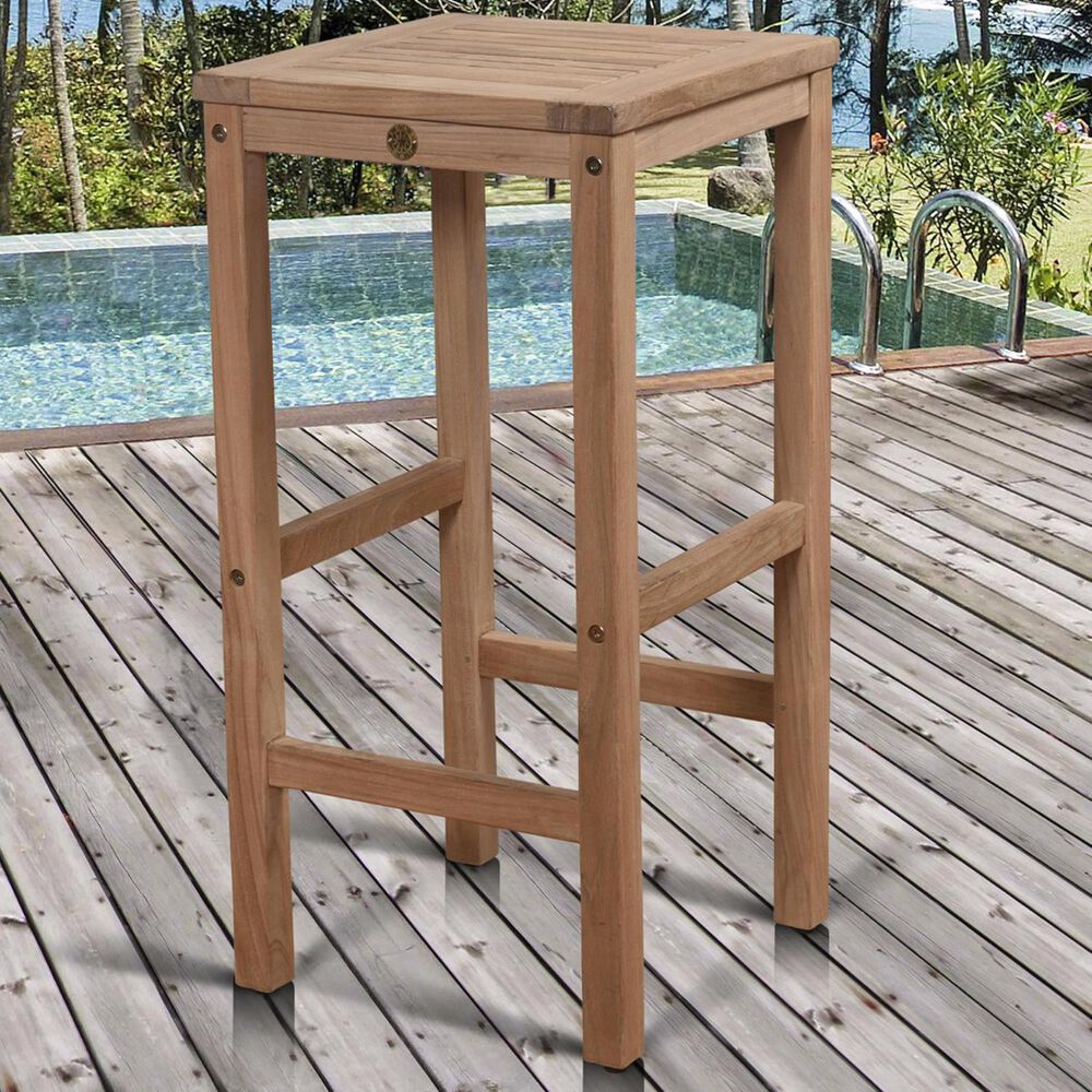 International Home Miami Amazonia Teak Coventry Patio Backless Bar Stool, , large