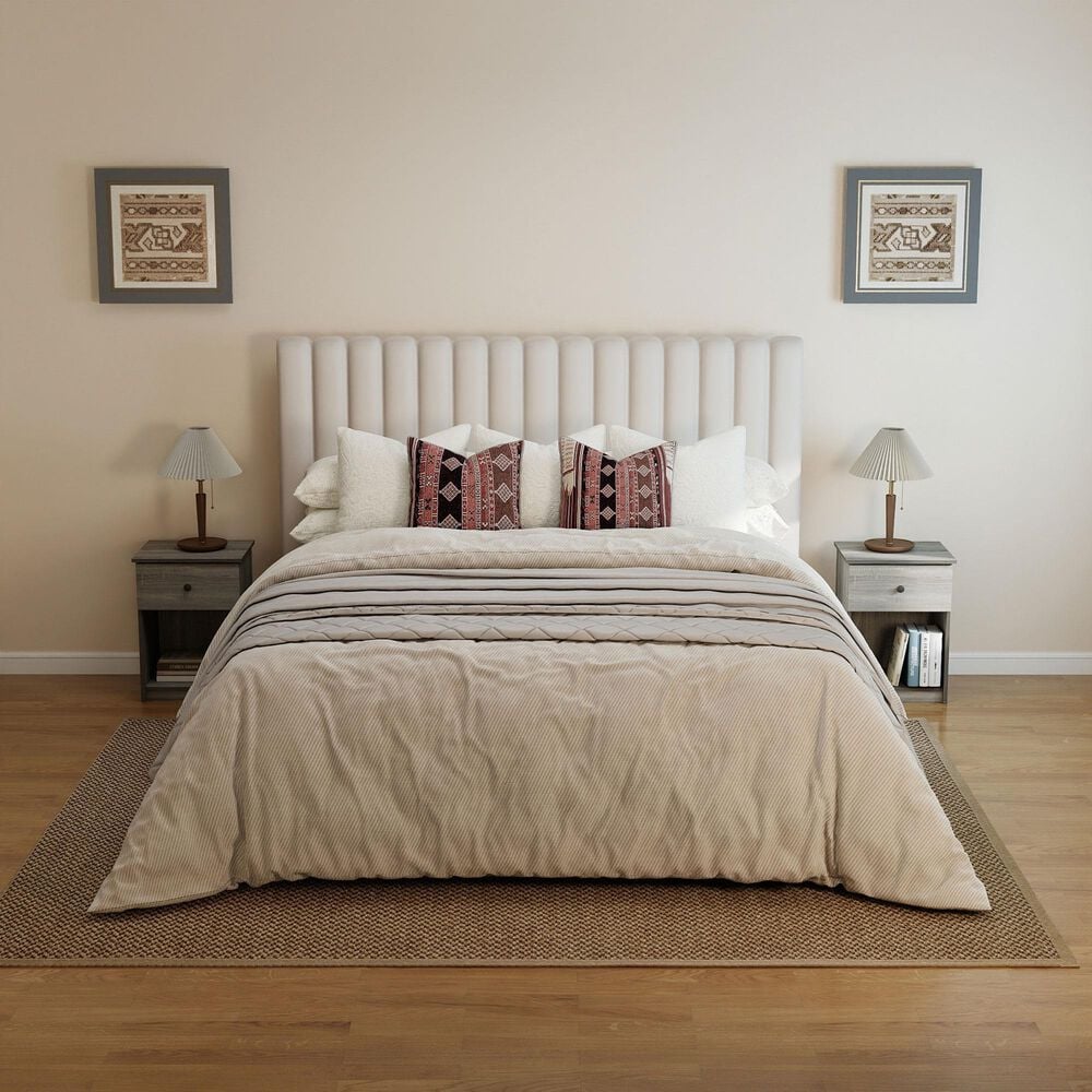 HOMLUX 1-Drawer Modern Nightstand with Knob Handle in French Oak Grey, , large