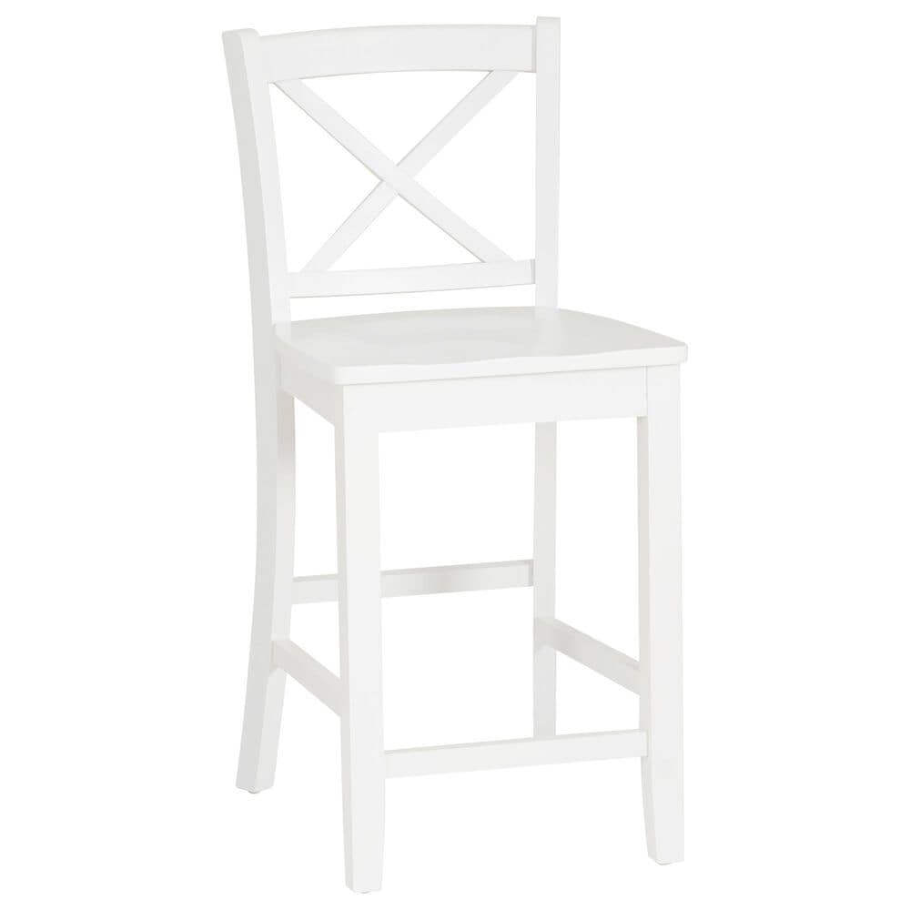Linon Home Decor Torino X-Back Counter Stool in White, , large