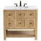James Martin Vanities Breckenridge 36" Single Bathroom Vanity in Light Natural Oak with 3 cm Arctic Fall Solid Surface Top and Rectangular Sink, , large