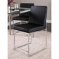 Lumisource Fuji Side Chair with Black Faux Leather Cushion in Brushed Stainless Steel (Set of 2), , large