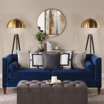 Jennifer Taylor Home Jack Tufted Tuxedo in Navy Blue Velvet, , large