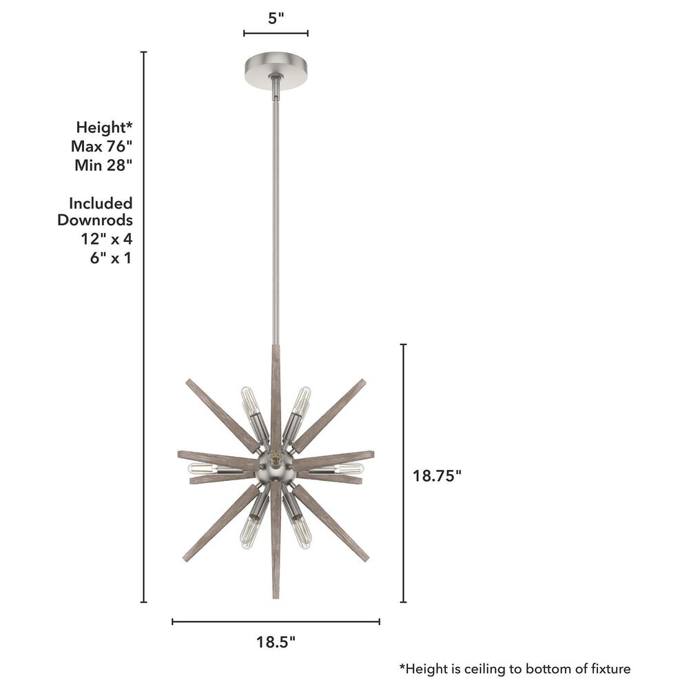 Hunter Jupiter Star 18&quot; 12-Light Pendant in Brushed Nickel, , large