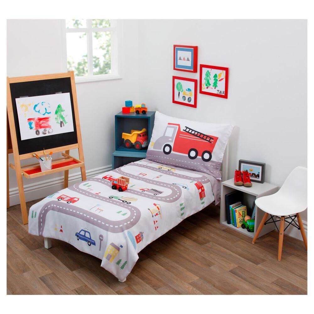 Crown Crafts Road Trip 4 PC Toddler Bed Set, , large