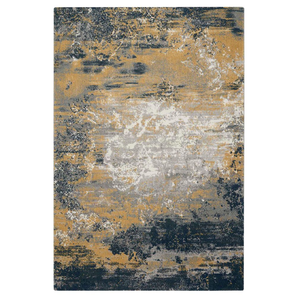 Nourison Twilight  5"6" x 8"6" Navy and Gold Area Rug, , large