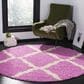 Safavieh Dallas Shag SGD257I-6R 6" x 6" Pink/Ivory Round Rug, , large