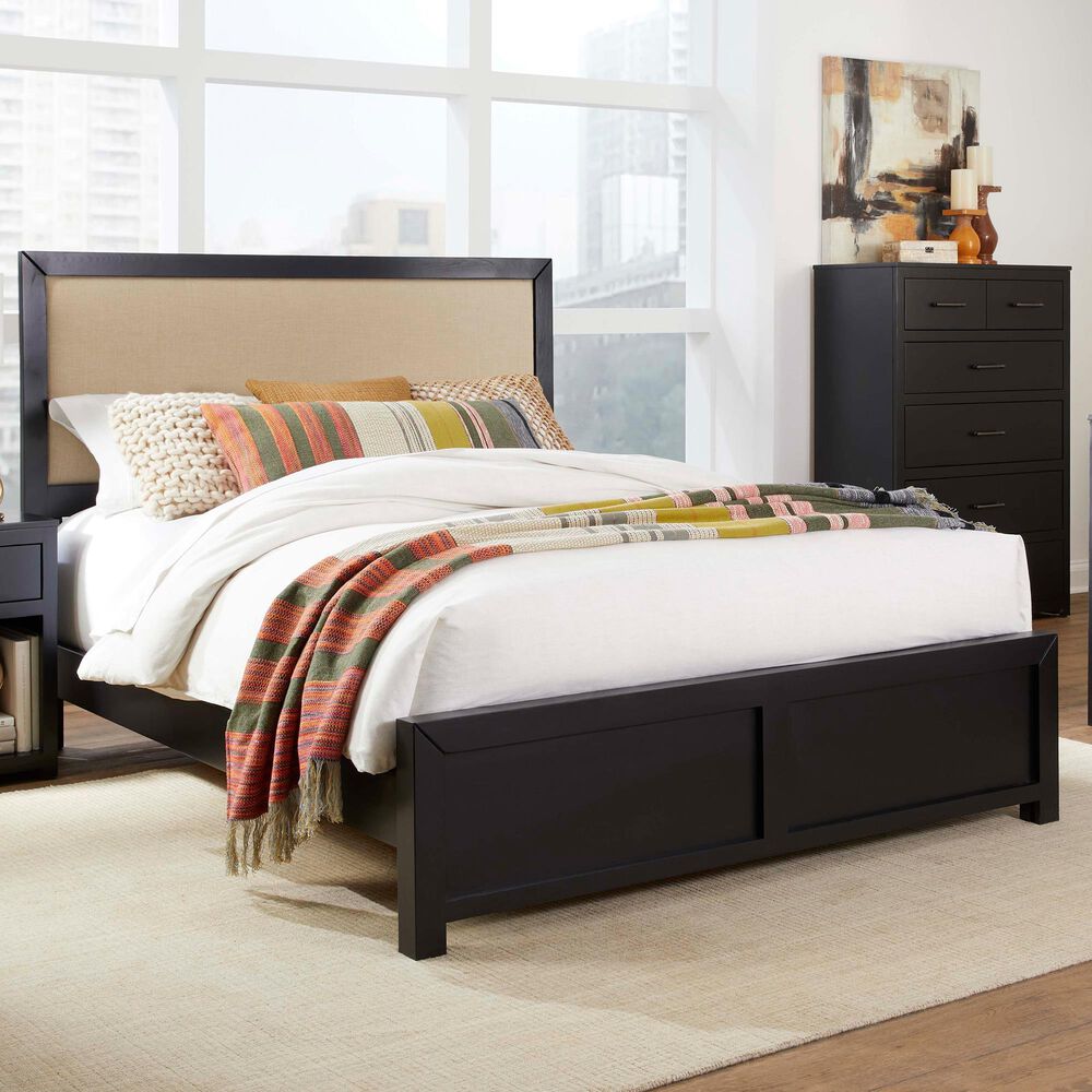 Tiddal Home Warrior 4-Piece King Panel Bedroom Set in Black, , large