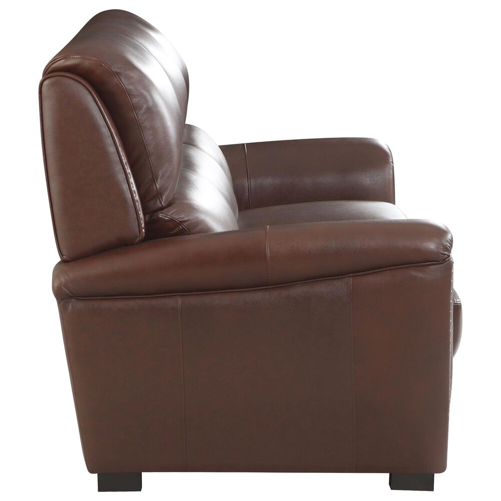 Chateau d'Ax Stationary Leather Sofa and Loveseat Set in Red Brown, , large