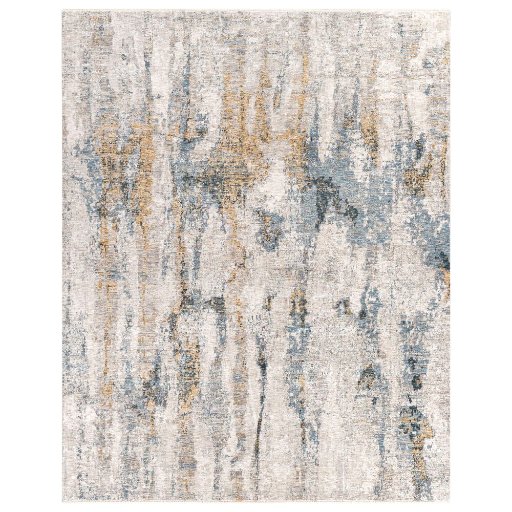 Surya Cardiff CDF-2306 Medium Gray, Light Blue, Mustard and Dark Blue 9" x 12"2" Area Rug, , large