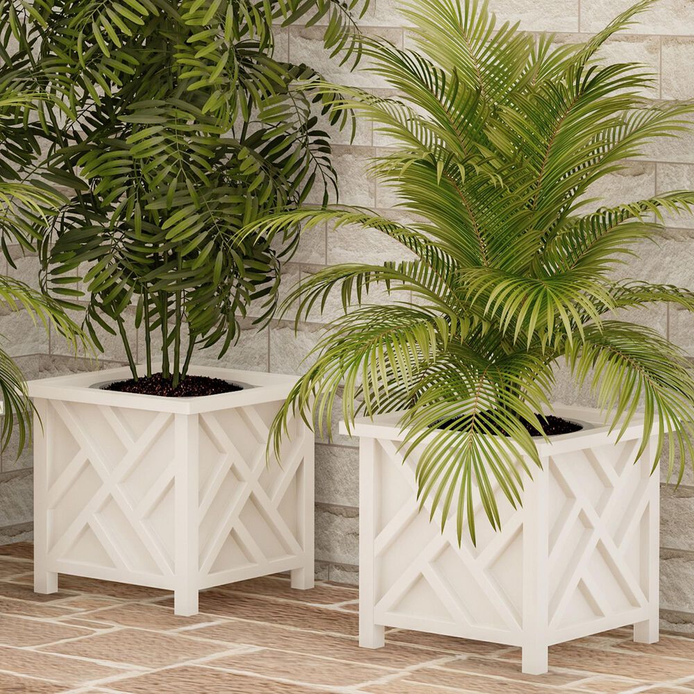Timberlake 14.75&quot; Planter Box in White &#40;Set of 2&#41;, , large