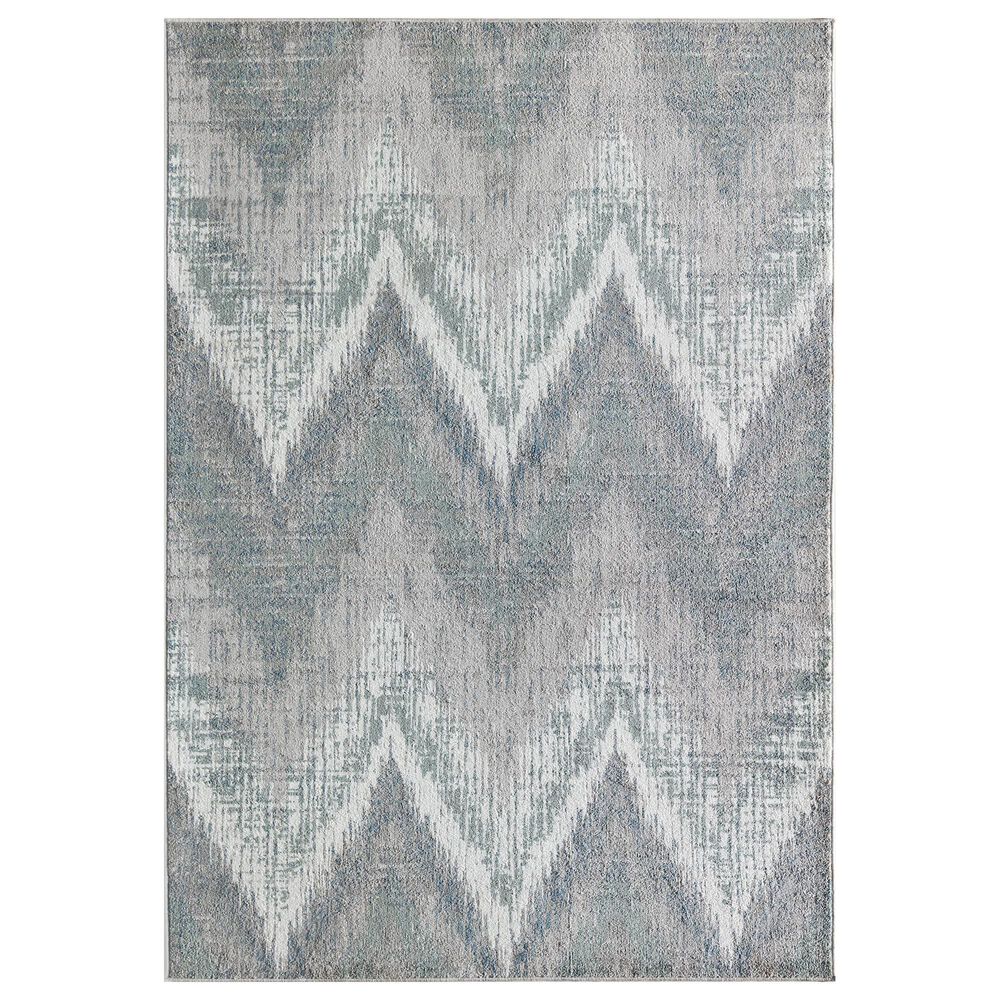 Rugs America Ivida Spring Mint 5"3" x 7" Gray and White Area Rug, , large