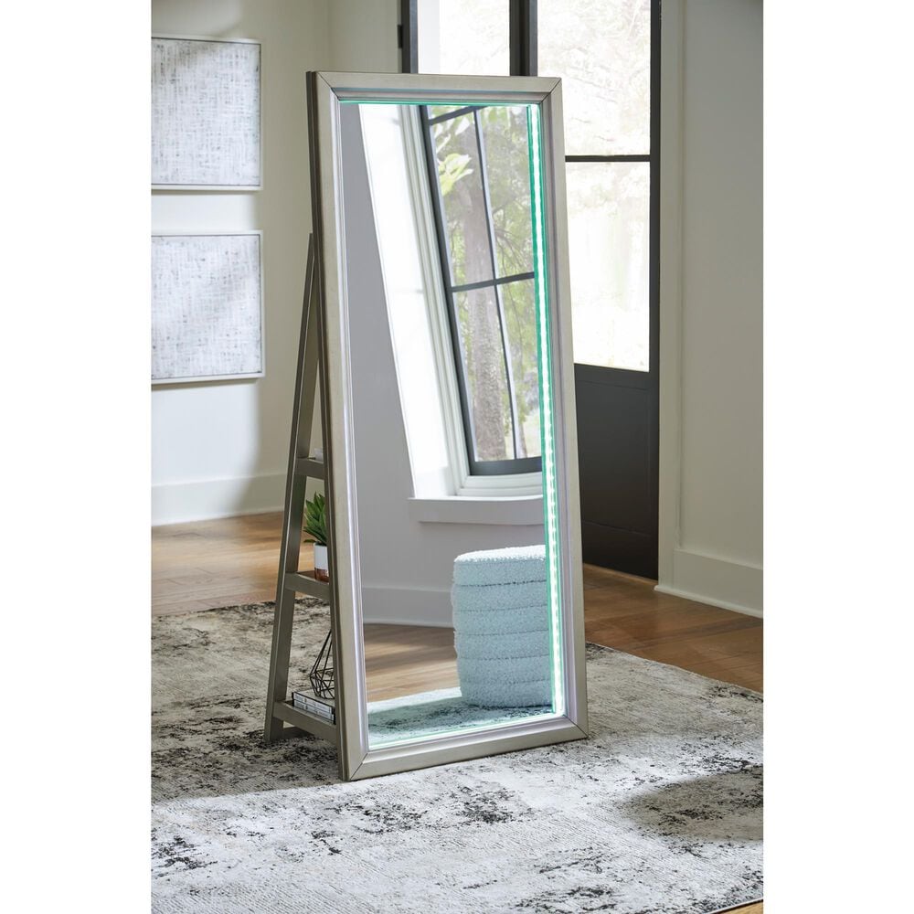 Ashley Evesen Floor Standing Mirror with Shelves in Champagne, , large