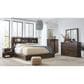 Riva Ridge Modern Loft King Bookcase Platform Bed in Brownstone with USB Ports, , large