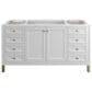 James Martin Vanities Chicago 60" Single Bathroom Vanity in Glossy White with 3 cm Parisien Bleu Quartz Top and Rectangular Sink, , large
