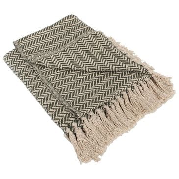India House Chevron 50" x 60" Throw in Olive, , large
