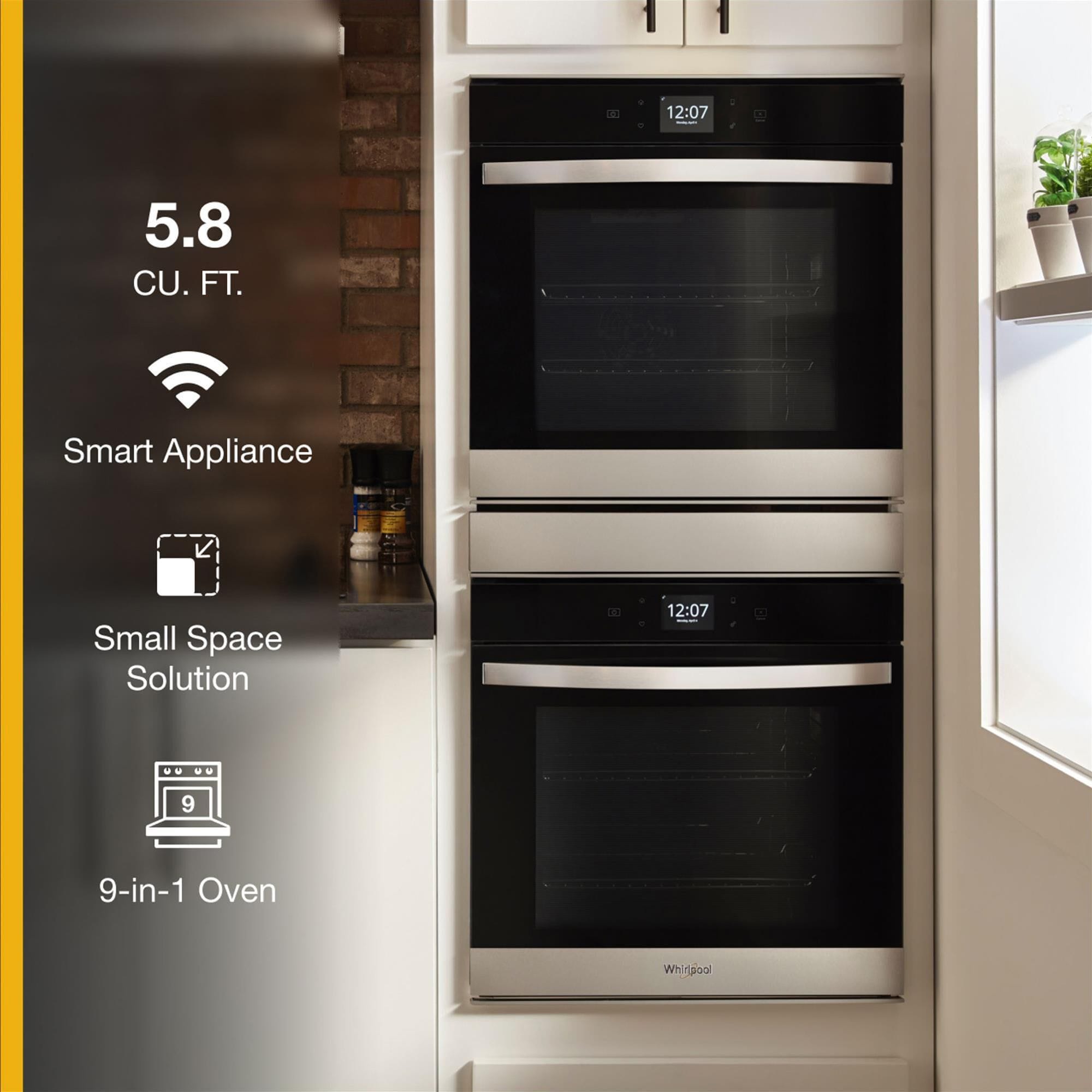 Whirlpool stainless steel double oven top