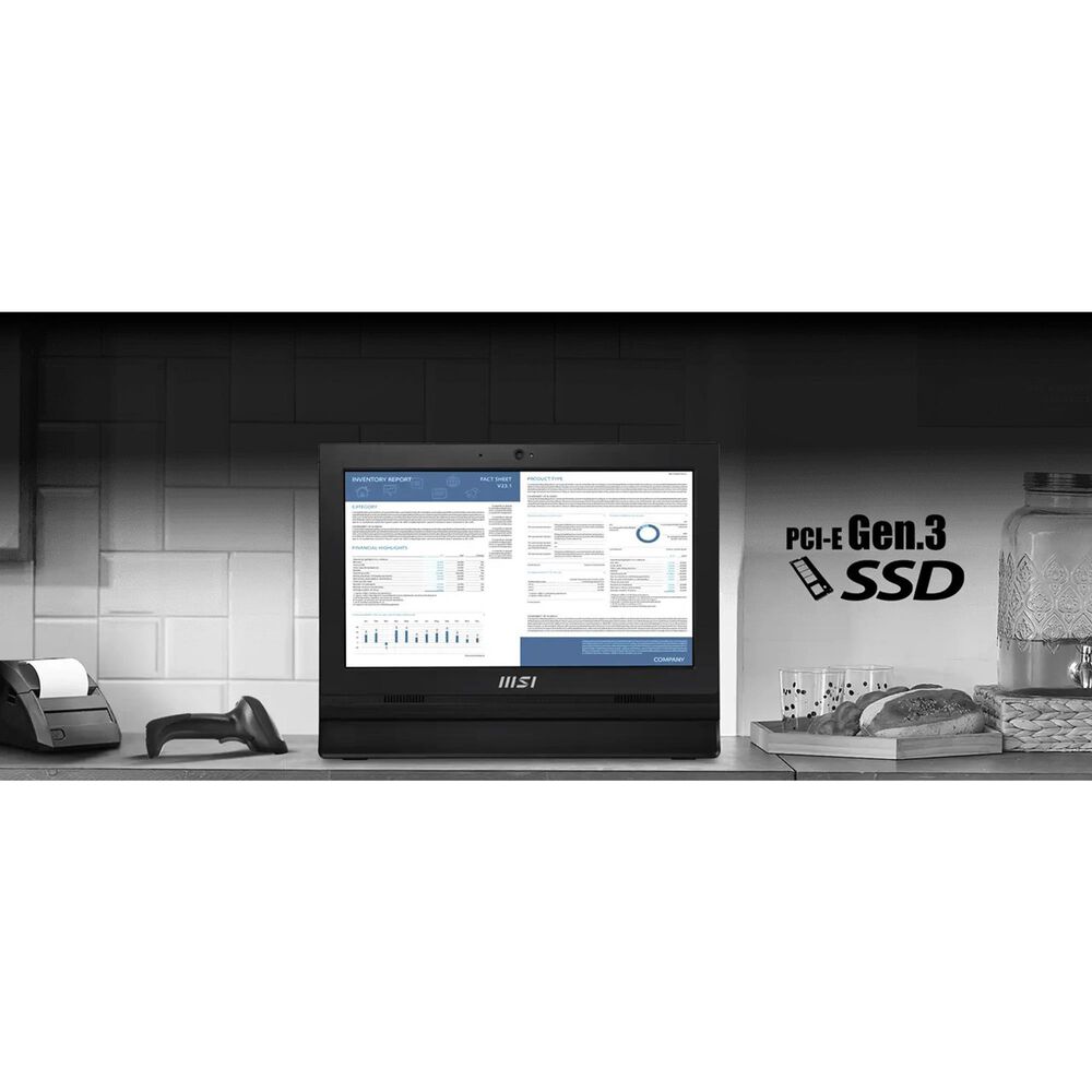 MSI 15.6&quot; Pro AP162 All-in-One Desktop | Intel Celeron N100 - 4GB RAM - Intel UHD Graphics - 128GB SSD in Black, , large