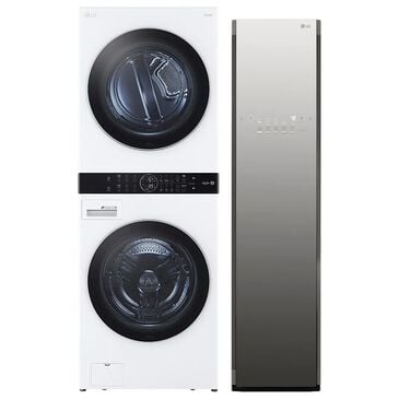 LG Washtower with Center Control and Wi-Fi Enabled Steam Clothing Styler In White, , large