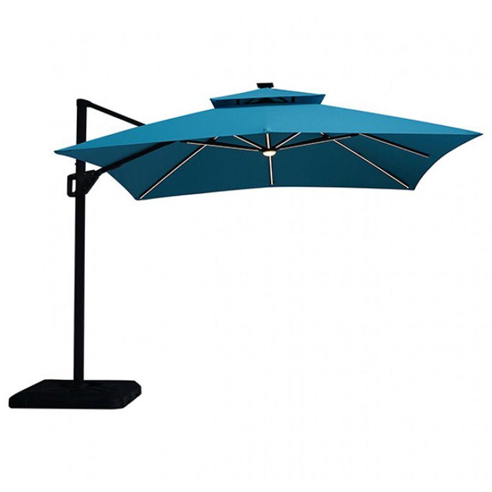 Furniture of America Hina 10&#39; Square Double Top Patio Umbrella without Base in Teal, , large