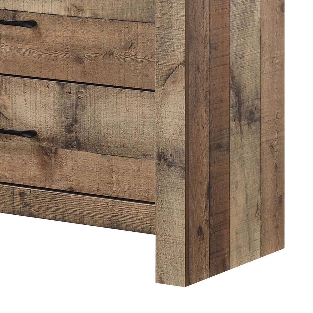 Crown Mark Elmer 4 Piece Queen Bedroom Set in Rustic Brown, , large