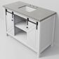 Lexora Home Marsyas 48" Single Bathroom Vanity in White with Grey Quartz Top and Rectangular Sink, , large