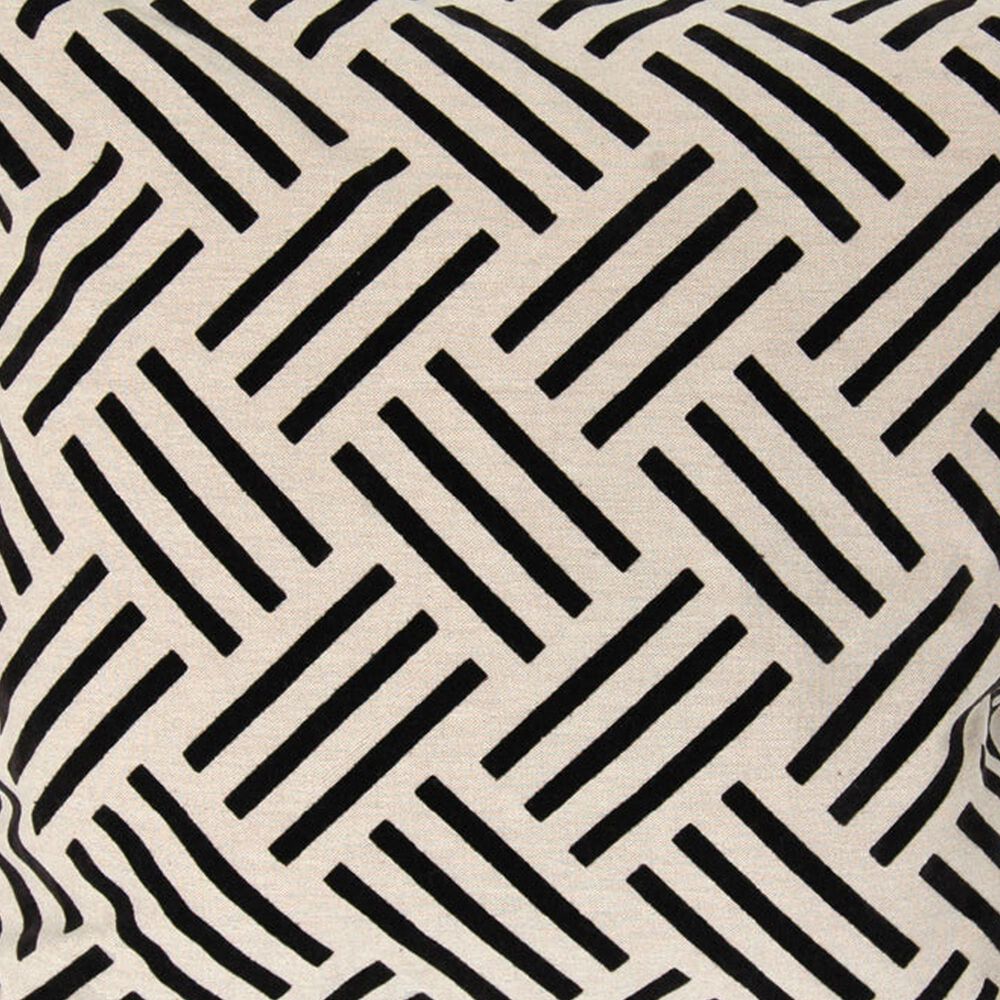 India House Flock Trellis 20&quot; Square Throw Pillow in Black, , large