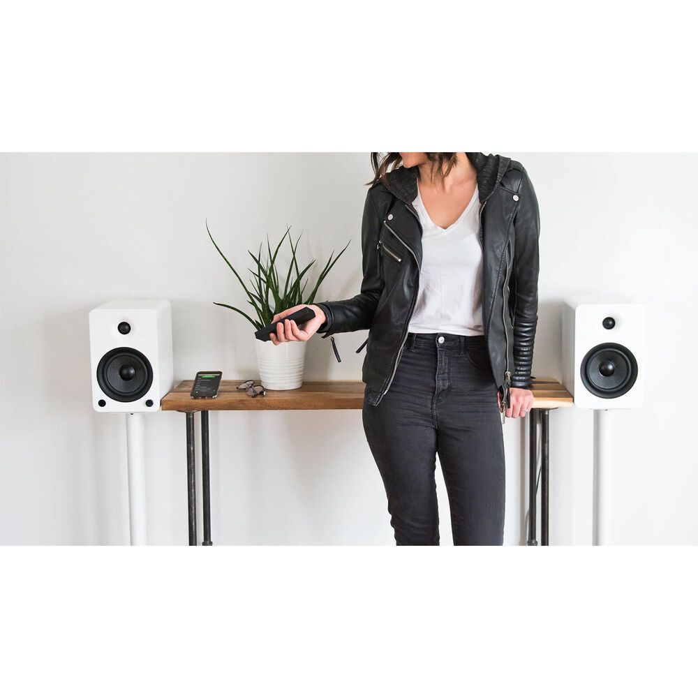 Kanto 26" Bookshelf Speaker Swiveling Floor Stands in Matte White (Set of 2), , large