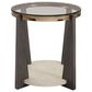 Ashley Frazwa Round End Table in Grayish Brown, Gold and Clear, , large