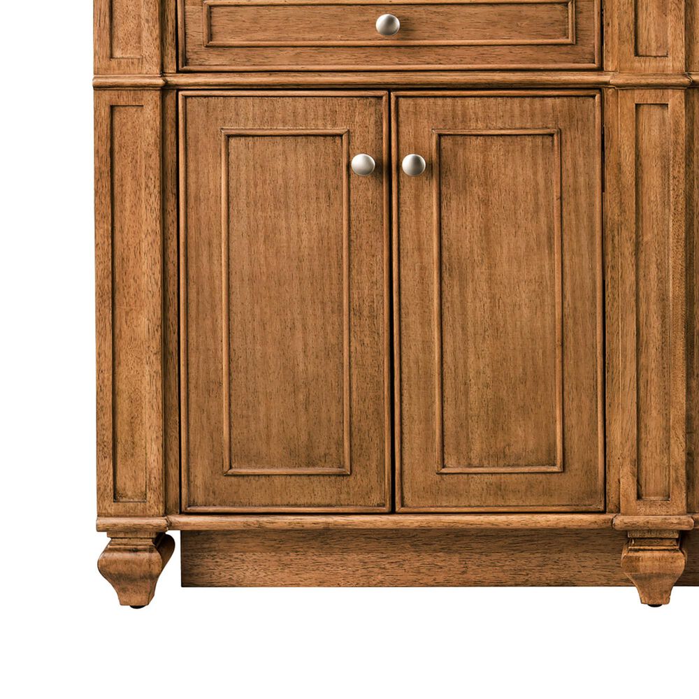 James Martin Vanities Bristol 72&quot; Double Bathroom Vanity in Saddle Brown with 3 cm Victorian Silver Quartz Top and Rectangular Sinks, , large