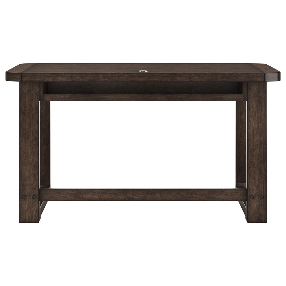 Ashley Breckington 3-Piece Desk with Bookcase and Chair Set in Dark Brown, , large