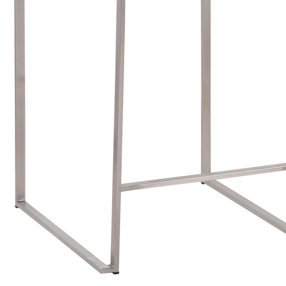 LumiSource Fuji 26" Counter Stool with White Upholstery in Stainless Steel (Set of 2), , large