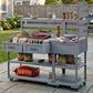 HOMLUX 62.3"" Outdoor Kitchen Island in Gray, , large