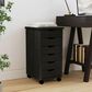 Linon Home Decor Cary 6-Drawer Rolling Cart in Black, , large
