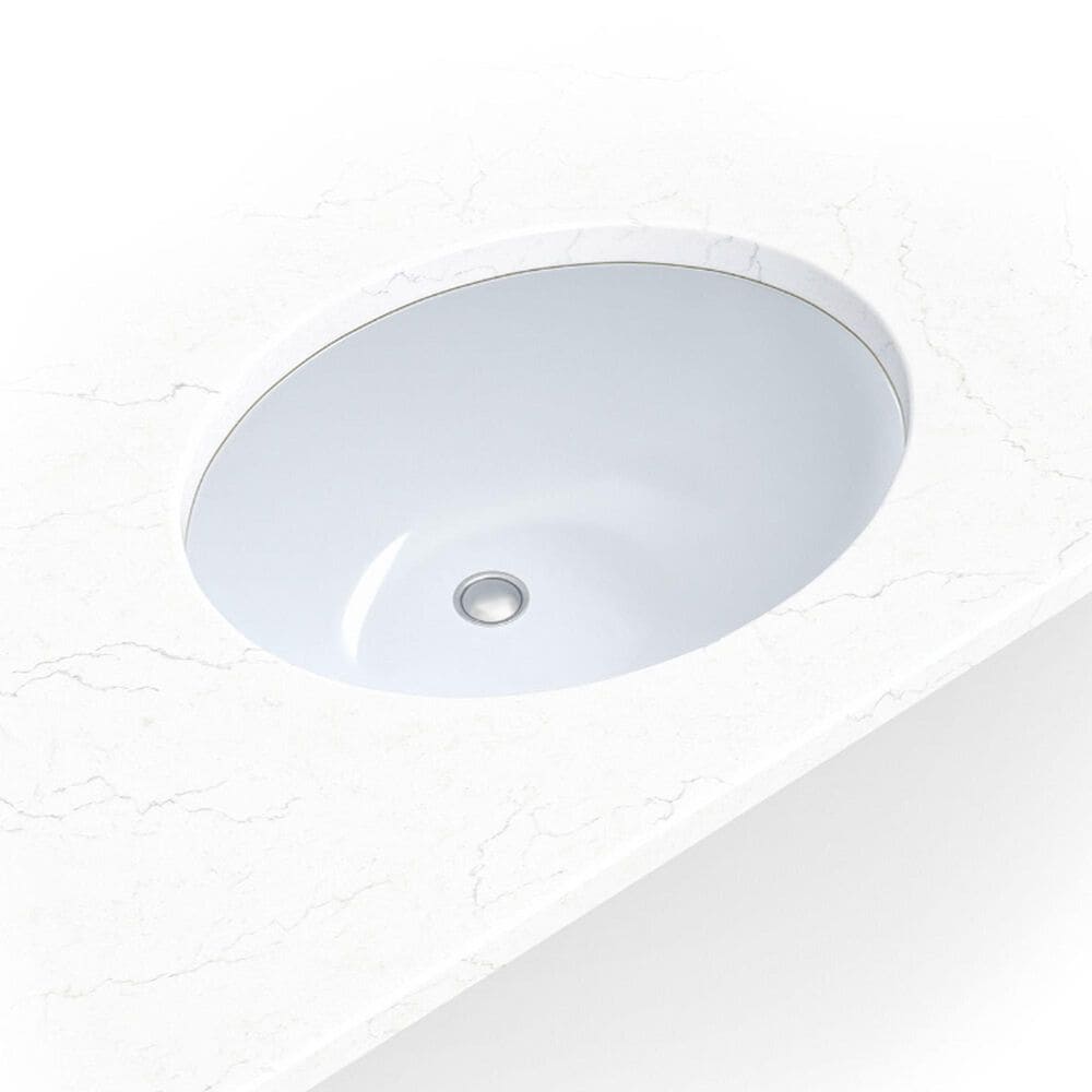 MSI 19.5" x 14.75" Oval Porcelain Ceramic Undermount Bathroom Vanity Sink in White, , large