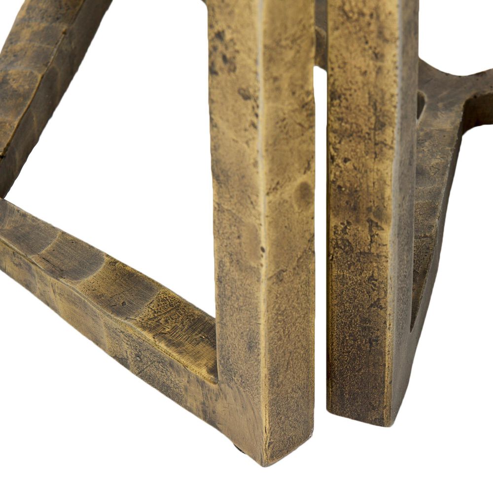 Mercana Atticus 2-Piece Nesting Accent Table Set in Antiqued Gold and White, , large