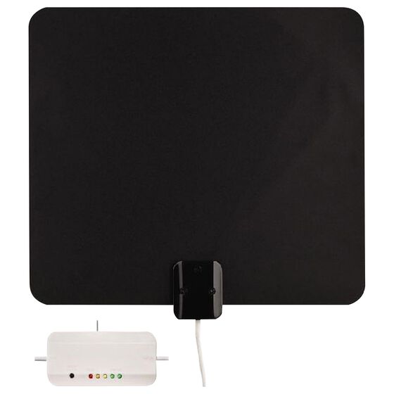 RCA Ultra Thin Multi-Directional Amplified Indoor Antenna with Signal Meter