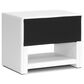 Baxton Studio Massey 1-Drawer Nightstand in White, , large