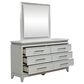 Belle Furnishings Reflections 5-Piece Queen Upholstered Bedroom Set in Pearl White and Rhinestone, , large