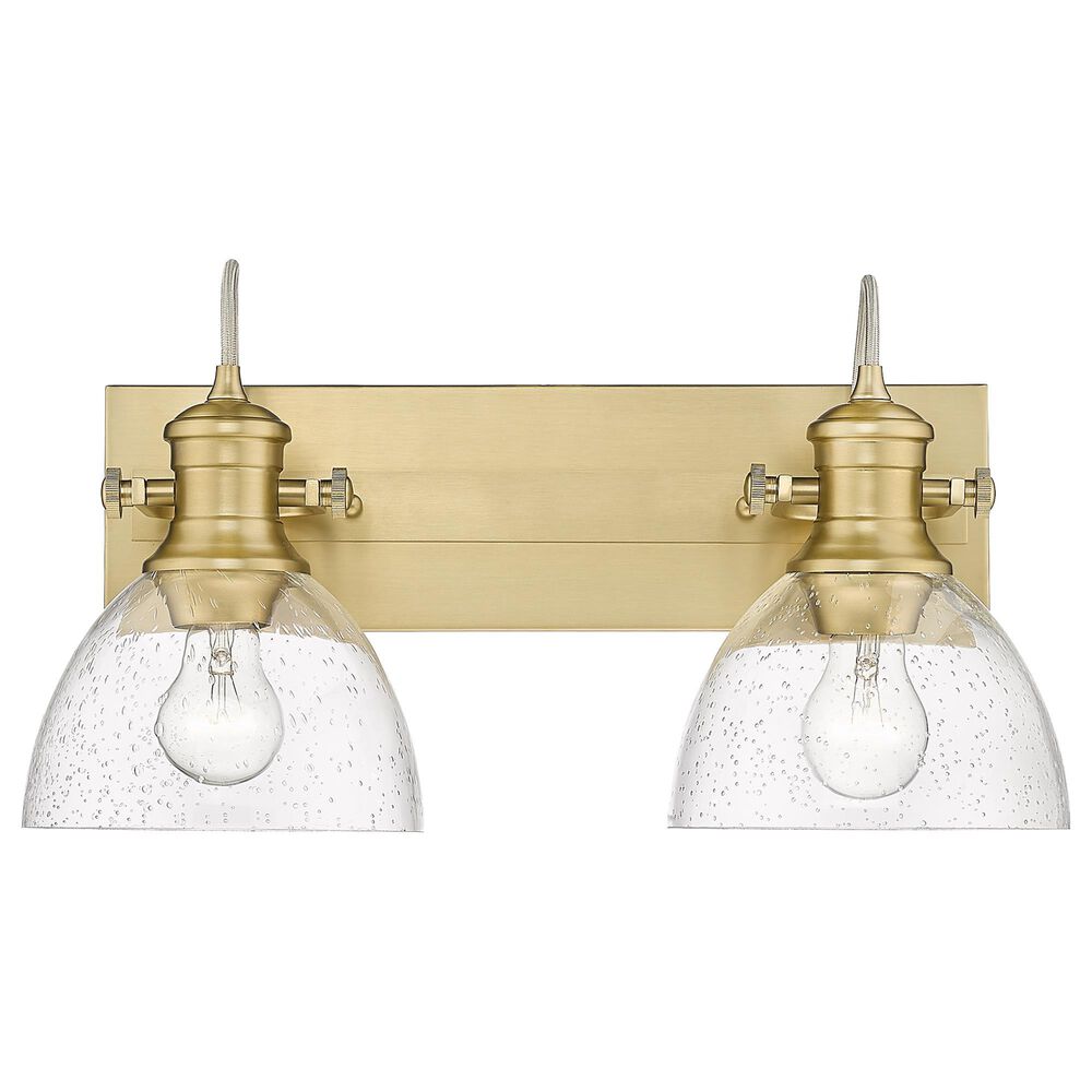 Golden Lighting Hines 2-Light Semi-Flush Light with Seeded Glass in Brushed Champagne Bronze, , large