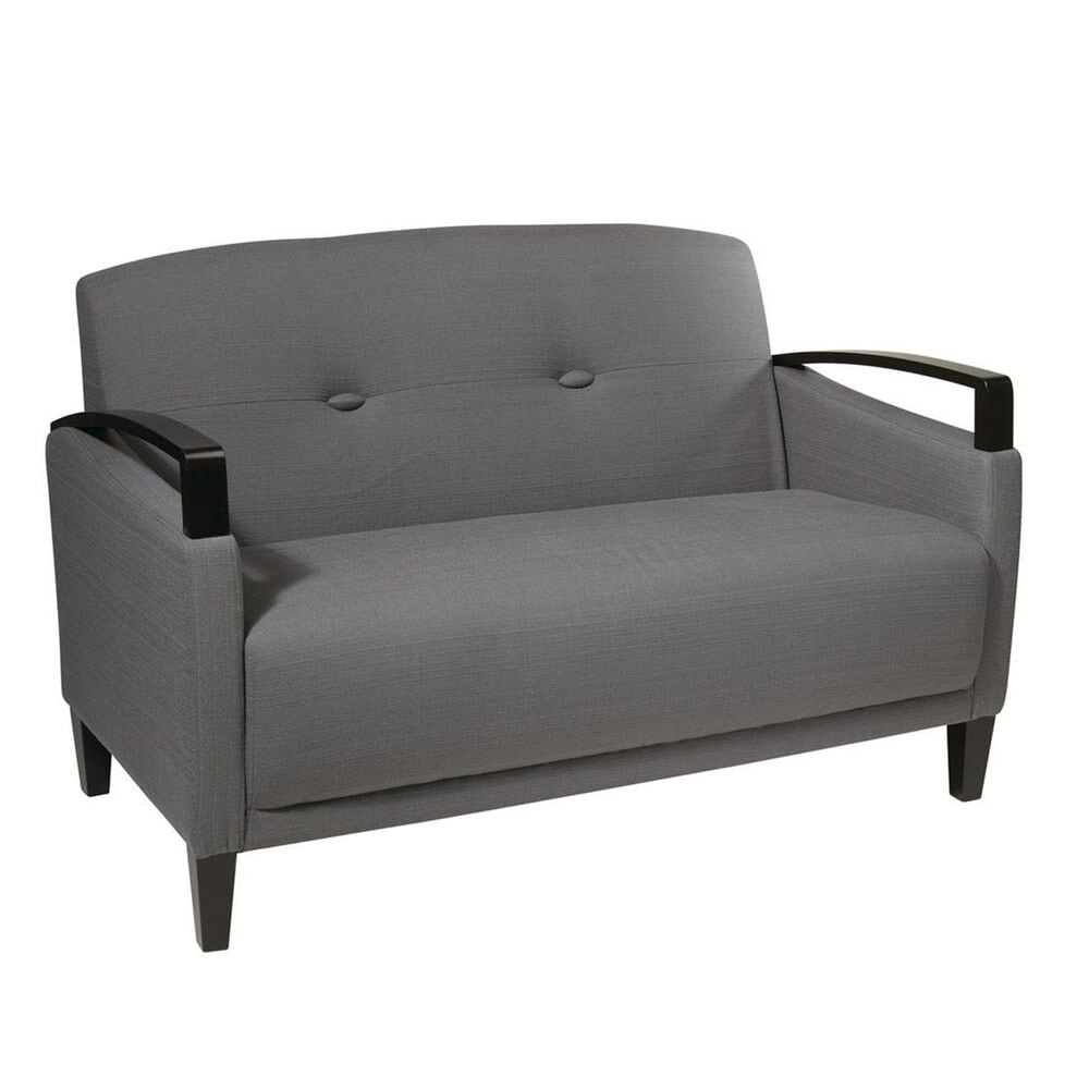 OSP Home Main Street Loveseat in Woven Charcoal Fabric, , large