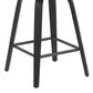 Armen Living Vienna Swivel Counter Height Stool with Snow White Upholstery in Black Brushed, , large