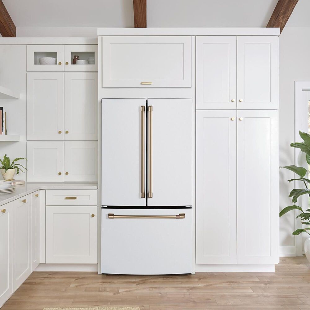 Cafe 19 Cu. Ft. 3-Door French Door Refrigerator in Matte White, , large