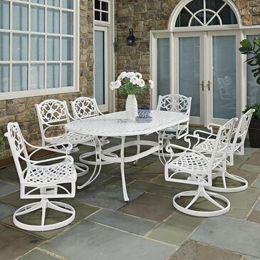 Homestyles Sanibel 7-Piece Dining Set with Swivel Chairs and without Cushions in White, , large