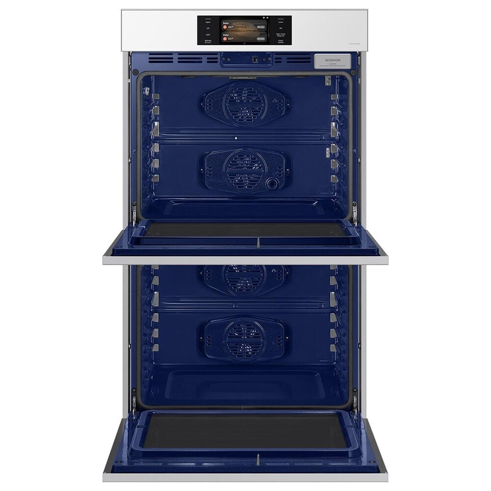 Samsung Bespoke 2-Piece Kitchen Package with White Bespoke 30" Double Wall Oven and Black 36" Induction Cooktop, , large