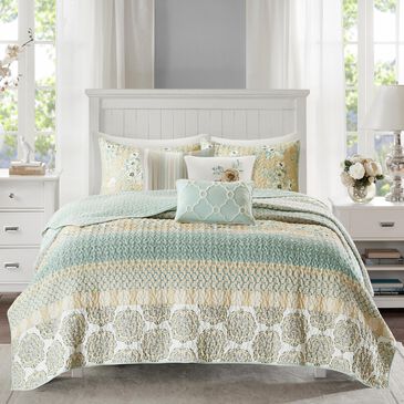 Hampton Park Willa 6-Piece Full/Queen Reversible Coverlet Set in Green, , large