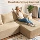 HOMLUX 2-Piece L-Shaped Sectional with Right Facing Chaise in Beige, , large