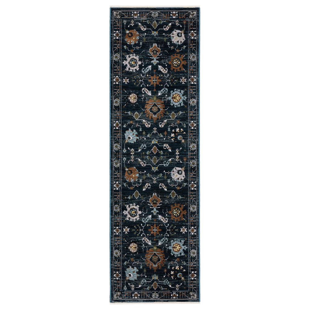 Oriental Weavers Keira Blue and Rust 2"3" x 7"6" Runner, , large