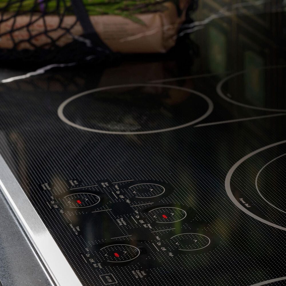 Cafe 2-Piece Kitchen Package with Matte Black 30" Smart Built-In Convection Double Wall Oven and Stainless Steel 30" Electric Cooktop, , large