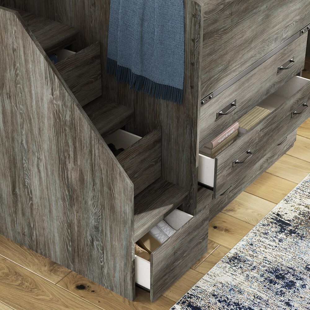 Ashley Frandern Twin Loft Bed with Drawer Storage in Gray, , large