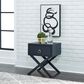 Belle Furnishings Midnight 1-Drawer Accent Table in Blue, , large